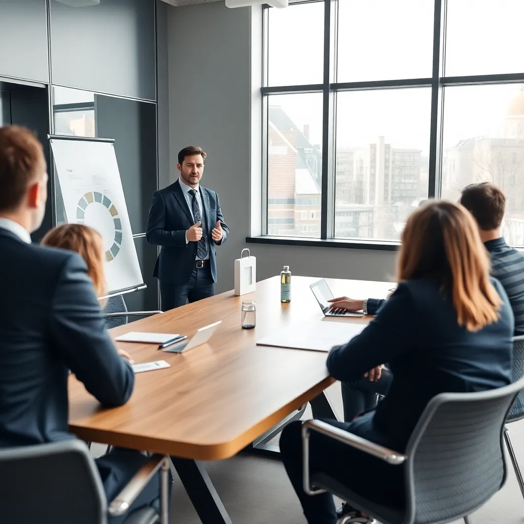 Professionals in gesprek tijdens een vergadering