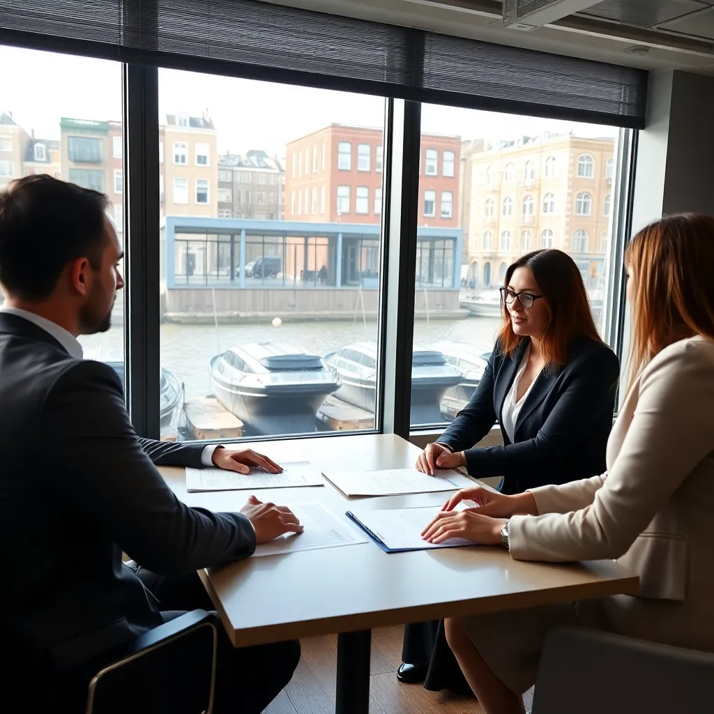 Professionals netwerken op een zakelijk evenement in Nederland