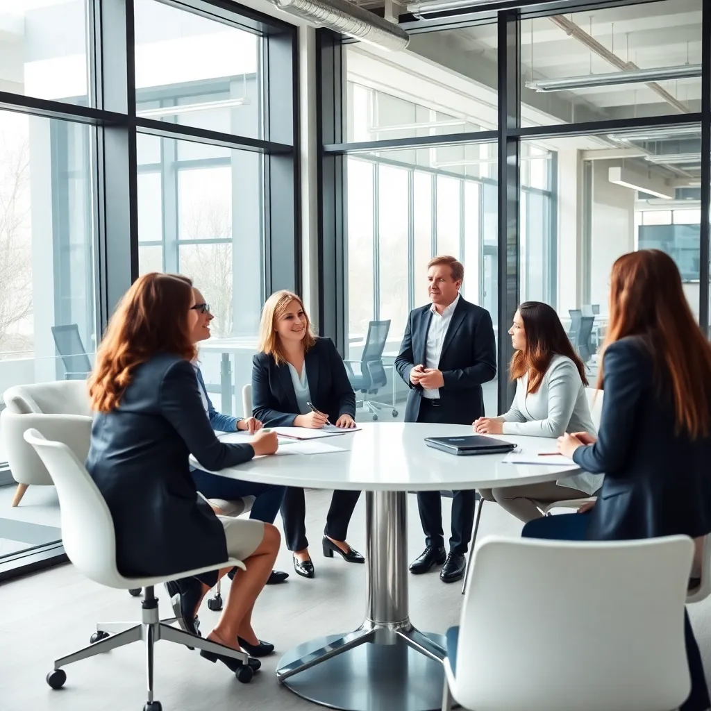 Professionals netwerken tijdens een zakelijk evenement